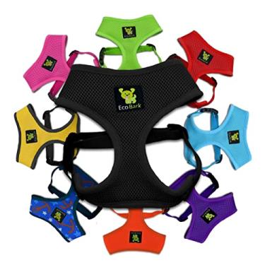 Imagem de (XXL, Black) - EcoBark Classic Dog Harness Soft Gentle No Pull & No Choke Dog Harnesses Double Padded Halter Ultra Cushioned Walking Breathable Mesh Dog Vest for Puppies XS Small Medium Large Dogs in 10 Colours