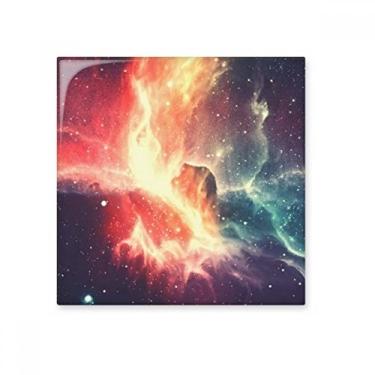 Imagem de Azulejo de cerâmica brilhante com padrão de nebulosa azul impacto mútuo da nebulosa Pedra adorna de tijolos vitrificados