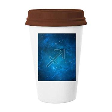 Imagem de Caneca Constelação de Constelação do Zodíaco de Sagitário Noite Estrelada Copo de Cerâmica
