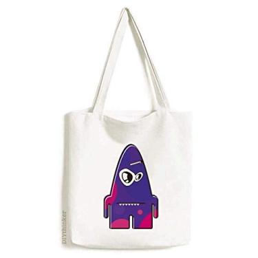 Imagem de Universo Alienígena roxo monstro sacola de compras bolsa casual bolsa bolsa de compras