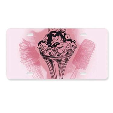 Imagem de DIYthinker Cereja Chocolate Sorvete Picolés Placa de Carro Decoração Acessório de Aço Inoxidável