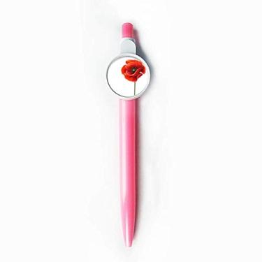 Imagem de Pintura artística de flor vermelha milho Simplicity ponta rollerball azul retrátil caneta escrita papelaria