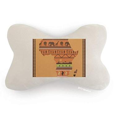 Imagem de DIYthinker Almofada para apoio de cabeça com o nome do continente africano para decoração de carro, decoração de pescoço