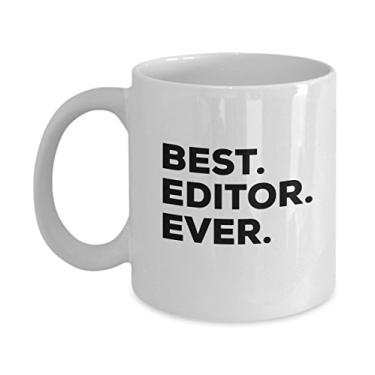 Imagem de SpreadPassion Caneca do editor - Best Editor Ever Coffee Cup - Presentes para editores - Filme de áudio e vídeo 1 livro visual de jornal de áudio - Editor Chefe - Presente engraçado - Chá quente
