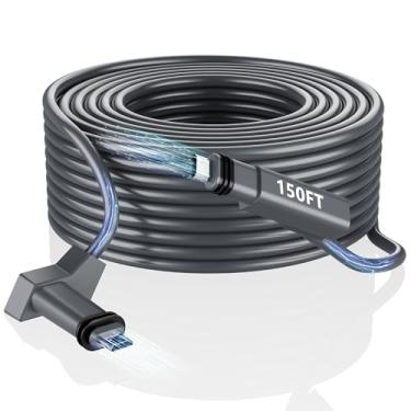 Imagem de JYNSROU Starlink Gen 2, cabo de substituição Starlink de 150 m, à prova d'água, cabo Ethernet Starlink para satélite retangular Starlink V2, acessórios Starlink para extensão Starlink para kit padrão