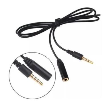 Imagem de Adaptador Cabo Extensor P3 P3 3,5mm 4 Vias Headset Celular - A.R Varie