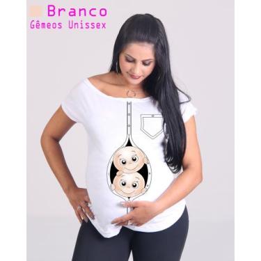 Imagem de Camiseta Bata Canoa Chá De Bebê Mãe gestante Gêmeos - Balisarts, Gemeo