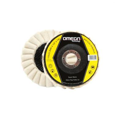 Imagem de Disco Flap Feltro Lã 4.1/2 Pol. 115mmx22,23mm Polimento Inox - OMEGA