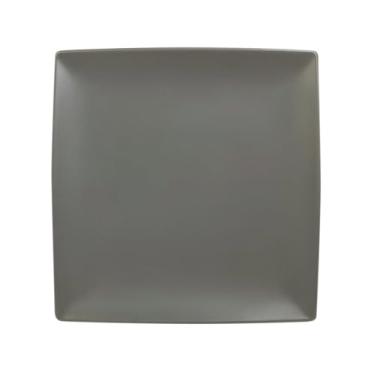 Imagem de FSE Placa 29007SG, 19 cm x 19 cm, 1/5.1 cm de profundidade, quadrada, resistente à quebra, pode ser lavada na lava-louças, sem BPA, melamina, clássica, cinza pedra, NSF, pacote com 12