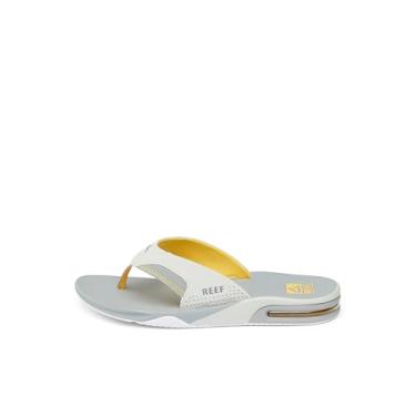 Imagem de REEF Fanning Chinelo masculino abridor de garrafas, suporte de arco, sola durável, adequado para água, amarelo/cinza/cinza, 37