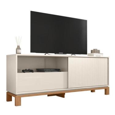 Imagem de Rack Bancada Para TV 55 Pol 150cm Lucca Off White/Freijó C01 - Mpozena