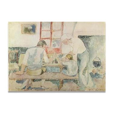 Imagem de Dinner Time Murais Diego Rivera – Arte de realismo socialista mexicano, muralista do século 1116, coleção clássica do museu de Nova York para decoração de casa 20 x 28 cm