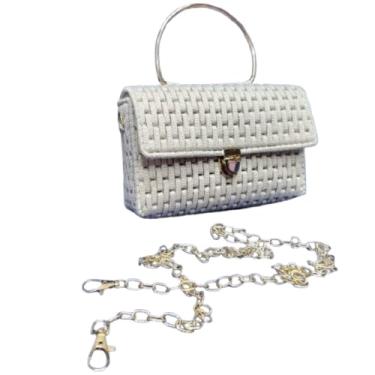 Imagem de Bolsa de Crochê Artesanal em Tela com Fio Náutico, Forrada, Alça de Mão e Transversal Removível – Ideal para Festas, Casamentos e Eventos Elegantes