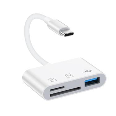 Imagem de Leitor de cartão SD tipo C para Samsung Galaxy S25Edge S24Ultra S23FE S22 S21 S20, leitor de cartão de memória USB C para Android de alta velocidade 3.0, adaptador de câmera digital para iPhone 16 15