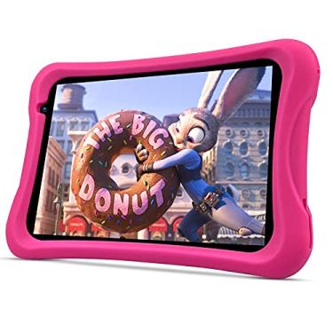 Imagem de PRITOM Tablet infantil de 8 polegadas, tablet Android Quad Core, 64 GB, WiFi, Bluetooth, câmera dupla, educação, jogos, controle parental, software infantil com capa para tablet infantil (rosa)