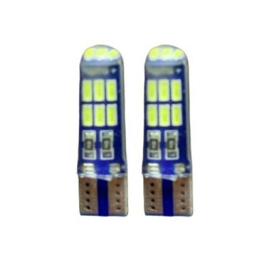 Imagem de 2X Lampada Pingo T10 15leds 12v Silicone Superbranca Cambus - AUTOVEX 