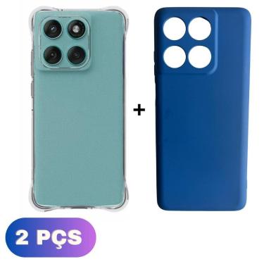 Imagem de Kit Capa Colorida + Capinha Transparente Moto Edge 60 5G