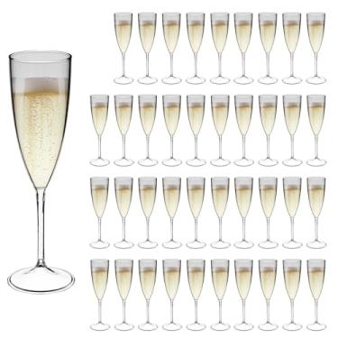 Imagem de Taça para Espumante 170ml Acrilico 100 pçs Resistente Premium (TRANSPARENTE)