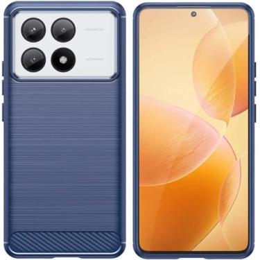 Imagem de Capa Para Xiaomi Mi Poco X6 Pro 5G (Tela 6.67) Carbon Fiber Leve Fina Maleável (Azul)