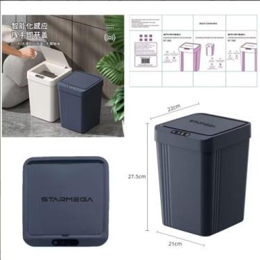 Imagem de Lixeira Automática Com Sensor Capacidade 13 L - STARMEGA, Azul