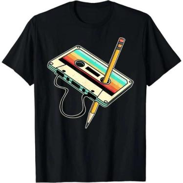 Imagem de Camiseta Masculina Retrô Vintage Anos 80 - Estampa Fita Cassete, BR-M,