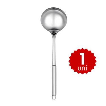 Imagem de Kit 4 Utensílios de Cozinha em Inox Concha Colher Pegador Escumadeira 