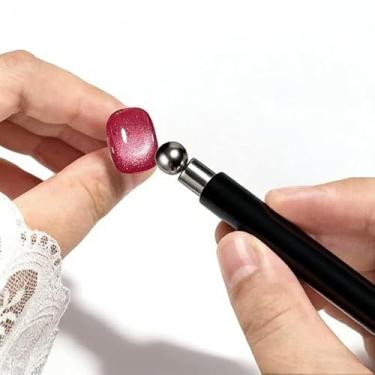 Imagem de Bastão magnético de unha de olho de gato magnético de ponta dupla com bolas de aço caneta magnética de esmalte de gel super forte para manicure