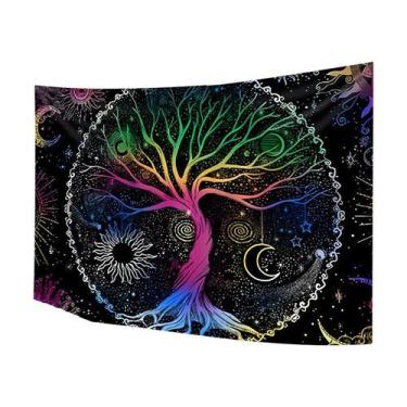 Imagem de Tapeçaria de parede fluorescente Tree Of Life 150x130cm Microfabric - 