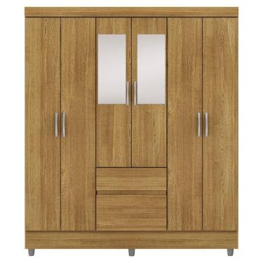 Imagem de Guarda Roupa Casal 6 Portas 2 Gavetas Espelho 153 Cm Vlr Nature