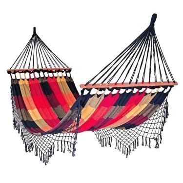 Imagem de Rede Grande De Dormir Americana Com Madeira Várias Cores Cor:Colorida