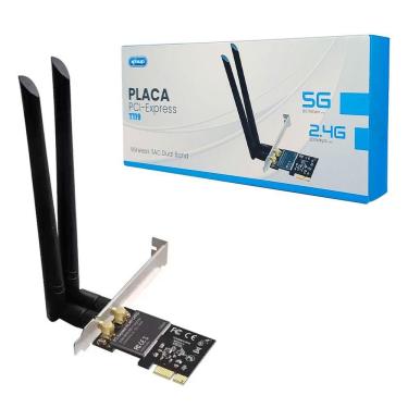 Imagem de Placa De Rede Pci-e Wireless Knup T119, 2x Antenas, Dual Band (2.4-5ghz)