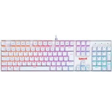 Imagem de Teclado Mecanico Gamer Redragon Mitra Branco SWITCH Blue K551W-RGB