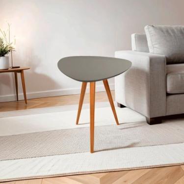 Imagem de Mesa Lateral Pe Palito Orgânico Libano 50x60 Cinza - Casa Uai