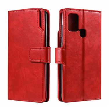 Imagem de Capa de couro para A32 A52 A72 para Samsung Galaxy A42 A12 A01 A11 A21 A21 A31 A41 A51 A71 A71 A10 A20 E A40 A50 A70 M30 A02 S Capa do telefone, vermelha, para Galaxy A42 5G