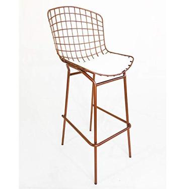 Imagem de Banqueta BERTÓIA cobre assento branco tubular - Poltronas do Sul