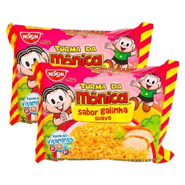 Imagem de Kit 2 Macarrão Instantâneo Nissin Turma da Mônica Sabor Galinha 85g