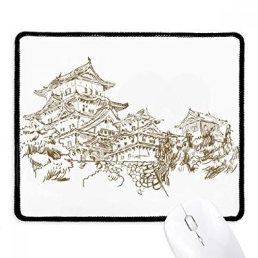 Imagem de Mousepad China Landmark Sketch borda costurada tapete de borracha para jogos