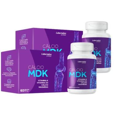 Imagem de Cálcio Mdk Vitamina K Vitamina D3 Magnésio 60 Cápsulas - 2 Unidades -