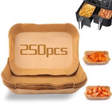 Imagem de Forros de assar para fritadeira a ar ninja Foodi DualZone 2 cestos DZ201, DZ401, FG551 Foodi Smart XL 6 em 1, acessórios para fritadeira a ar livre Ninja (papel de cozimento retangular, 250 peças)