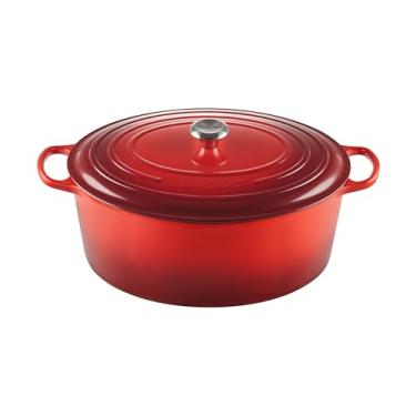 Imagem de Le Creuset Caçarola oval esmaltada de ferro fundido, 40 cm, cerise