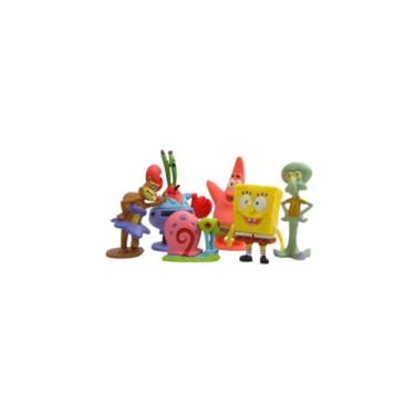 Imagem de Enfeite Kit 6 Miniaturas Bob Esponja Patrick Molusco