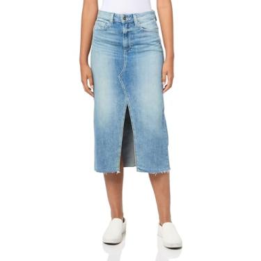 Imagem de PAIGE Saia feminina Meadow Midi com fenda frontal, La Rambla, 27 Regular