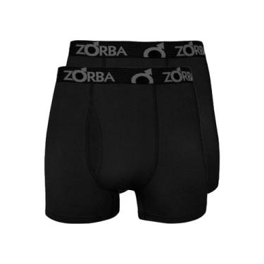 Imagem de Kit com 2 Cuecas Boxer com Abertura Zorba 848, Preto, M
