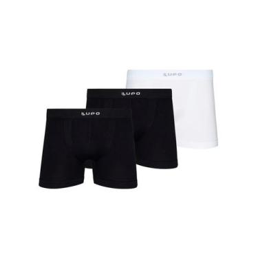 Imagem de Kit com 3 Cuecas Boxer Lupo 661-001 Colorido, Branco, XG