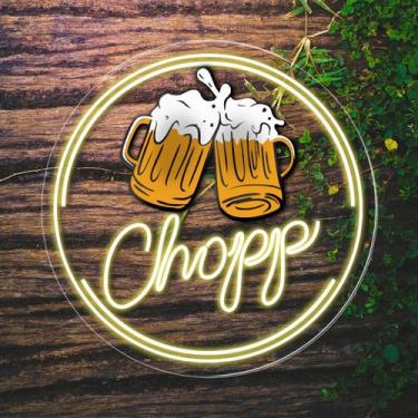 Imagem de Painel Neon Led Chopp Aplique Acrílico Decoração Luminosa - Bloom