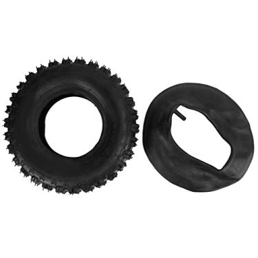 Imagem de Pneu e câmara de ar, pneu externo com câmara de ar, pneu de borracha grosso para atv go kart mini quad 47cc 49cc motocicleta de neve