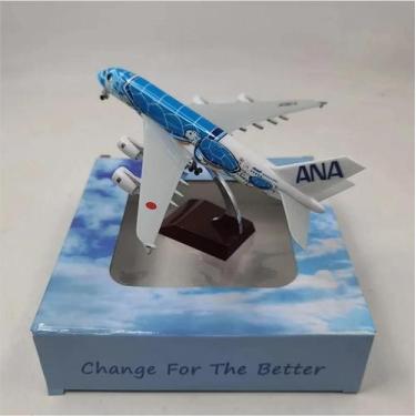 Imagem de Avião De Brinquedo Em Liga Metálica Fundida De 20cm, Verde, Laranja E 