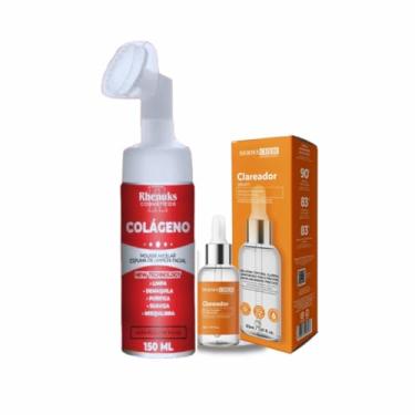 Imagem de Kit Skincare Mousse Micelar Cólageno Limpeza Facial +Sérum Clareador