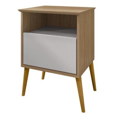 Imagem de Mesa De Cabeceira 1 Gaveta 45 cm Cancun BECHARA, Cinamomo Off White