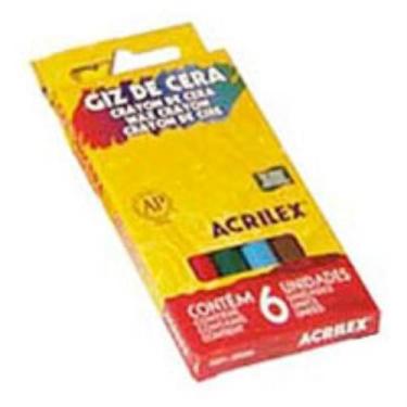Imagem de Giz de Cera Fino 06 Cores - Acrilex
